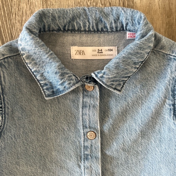 ZARA DENIM DRESS WITH SCRUNCHIE - Picture 4 of 4